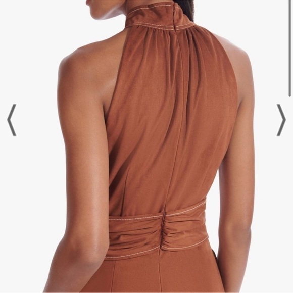 STAUD Elegant Brown Midi Dress - Picture 6 of 9